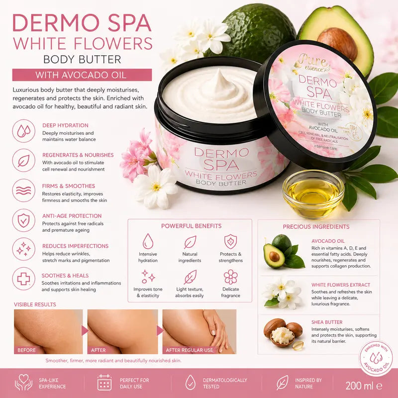 Dermo SPA White Flowers Body Butter with Avocado Oil Anti-Aging & Smoothing 200ml