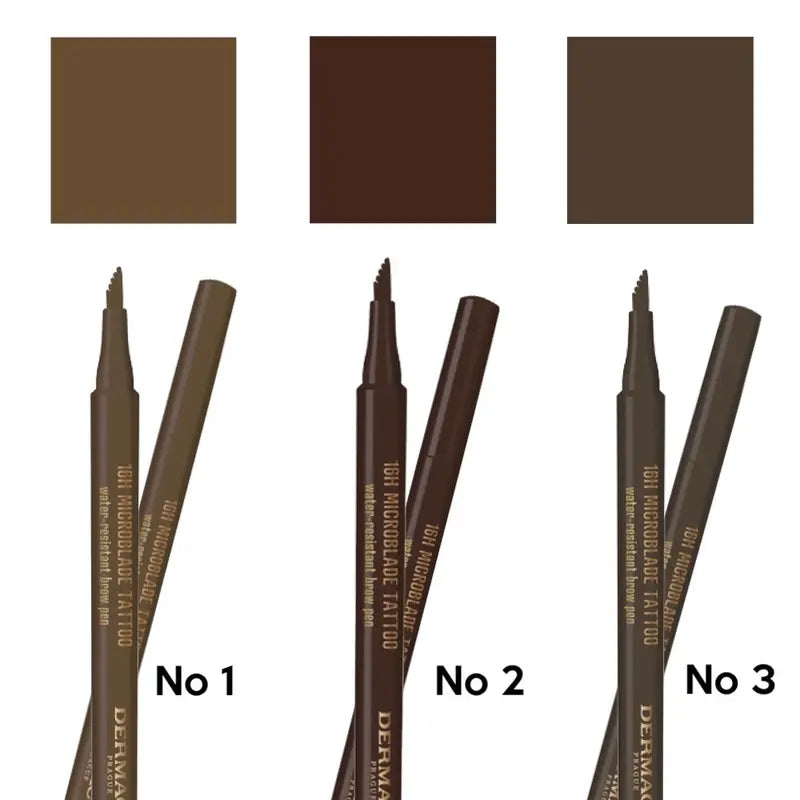 Dermacol 16H Microblade Tattoo Brow Pen – Long-Lasting Waterproof Eyebrow Marker