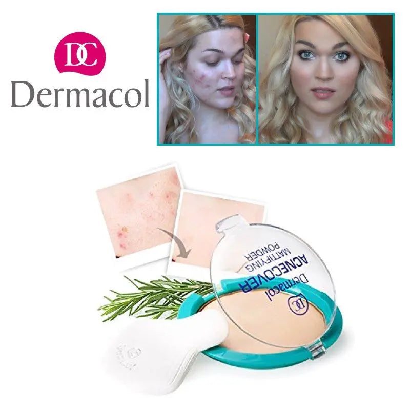 Dermacol Acne Cover Mattifying Compact Powder Oil-Control Makeup for Problematic & Acne-Prone Skin