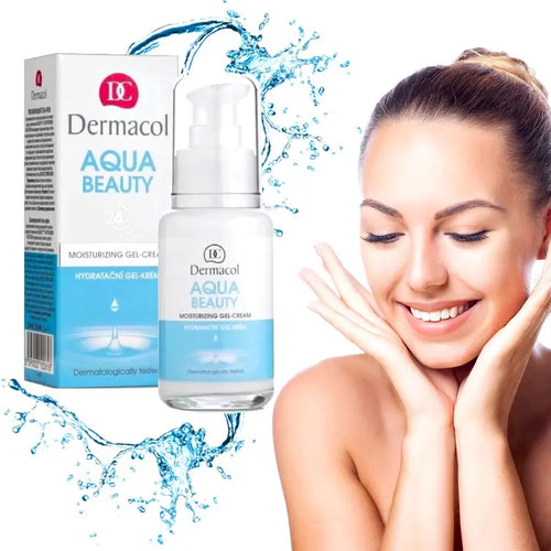 Dermacol Aqua Beauty moisturizing gel-cream with packaging- effect on the skin
