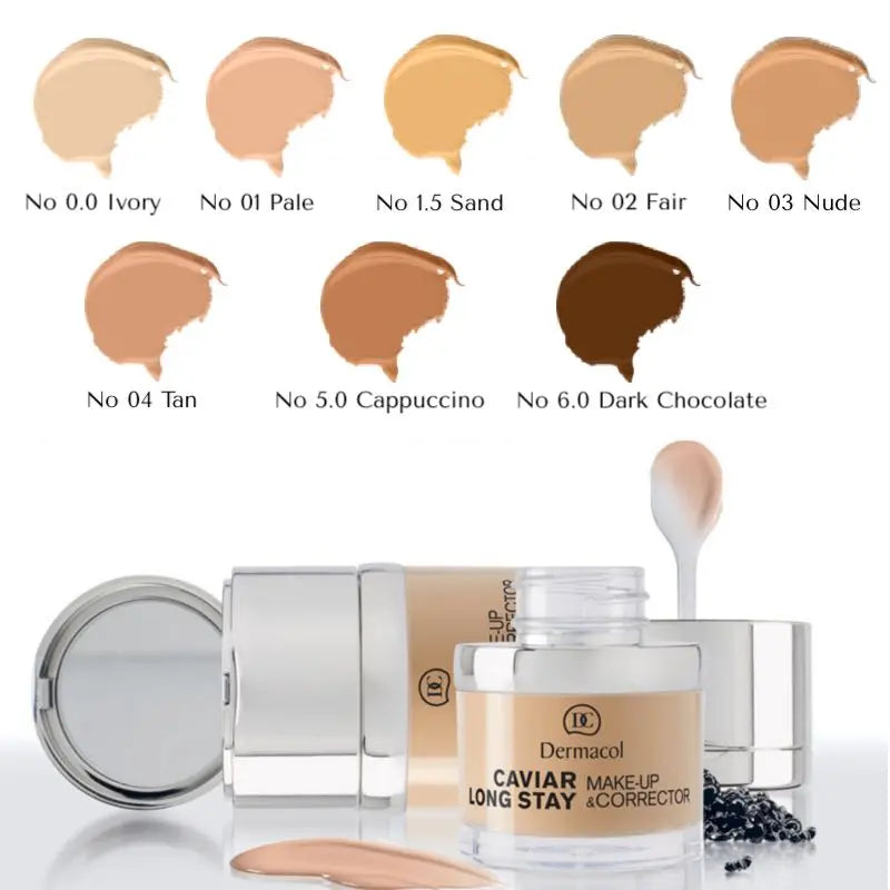Dermacol Caviar Long-Stay Firming Foundation & Concealer 2-in-1 High Coverage Makeup