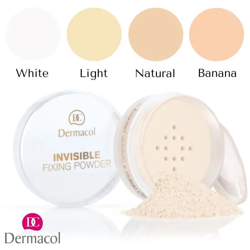 Dermacol Invisible Fixing Powder – Translucent Loose Face Powder for Natural Matte Finish