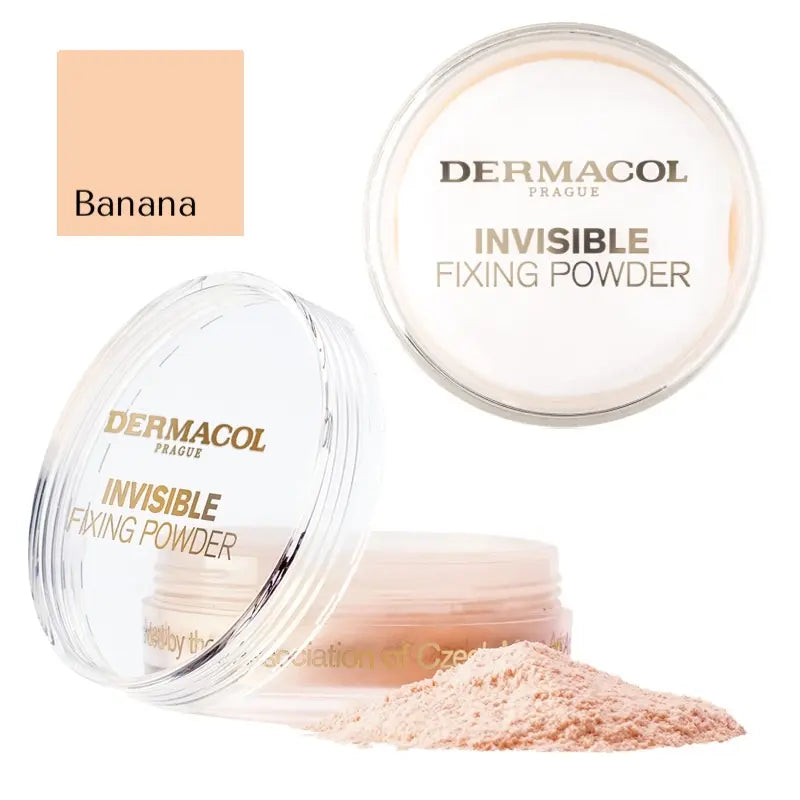 Dermacol Invisible Fixing Powder – Translucent Loose Face Powder for Natural Matte Finish
