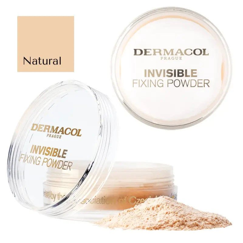 Dermacol Invisible Fixing Powder – Translucent Loose Face Powder for Natural Matte Finish