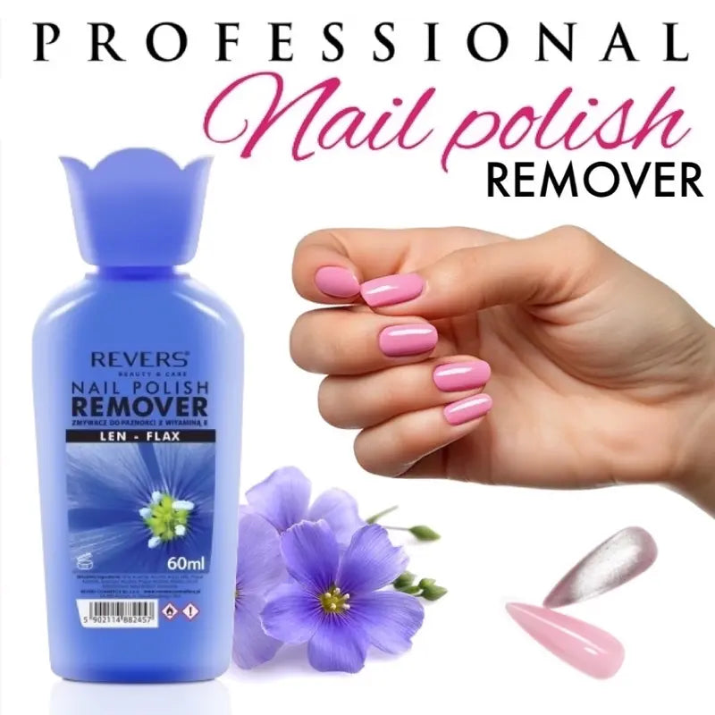 Acetone Free Herbal Nail Polish Remover with Flax Eliminates Nail Plate Delamination