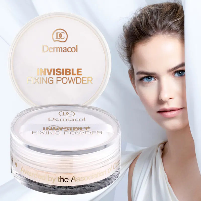Dermacol Invisible Fixing Powder – Translucent Loose Face Powder for Natural Matte Finish