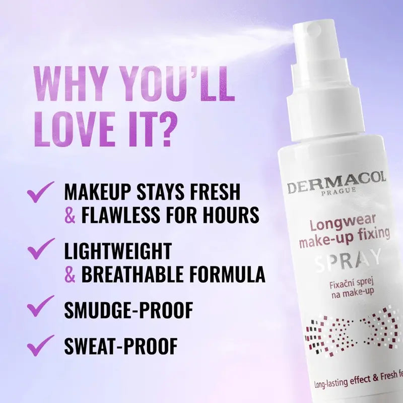Dermacol Longwear Makeup Fixing Spray Long-Lasting Effect Setting Finishing Mist
