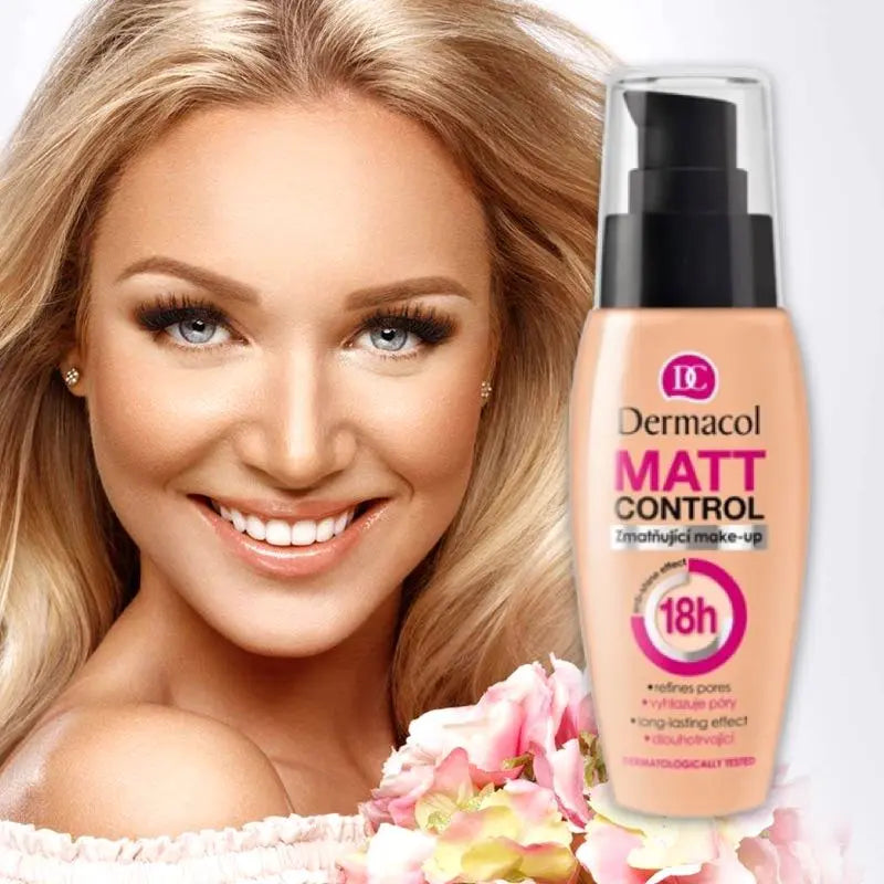 Dermacol Matt Control Foundation Long-Lasting Mattifying Waterproof Makeup Flawless Skin