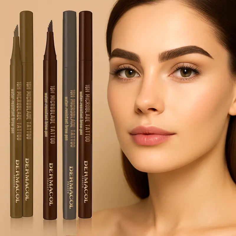 Dermacol 16H Microblade Tattoo Brow Pen – Long-Lasting Waterproof Eyebrow Marker