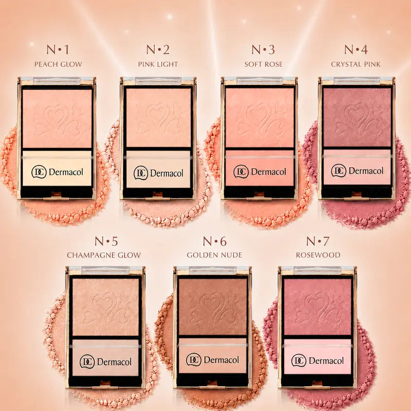 Dermacol Duo Blush Illuminating Palette – Face & Body Highlighter for Radiant Skin