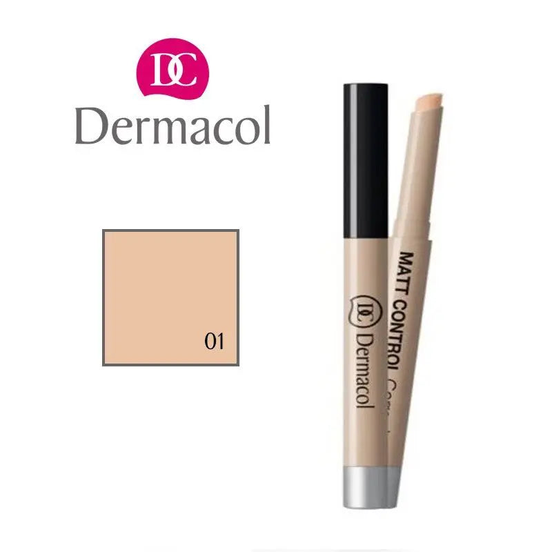 Dermacol concealer stick with applicator and color swatch on a white background