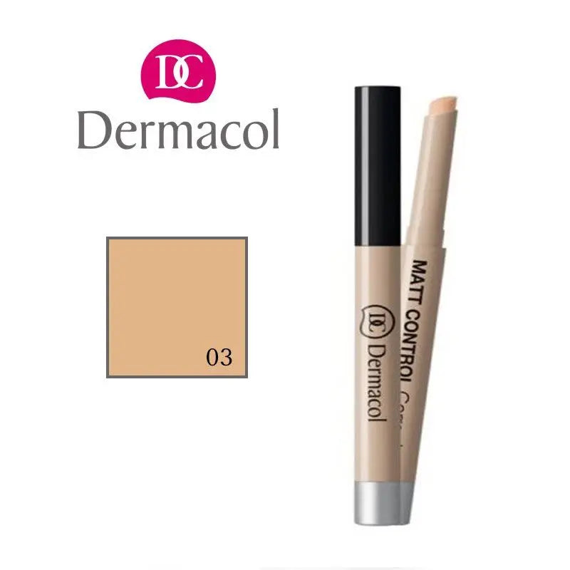 Dermacol concealer stick with color swatch on a white background