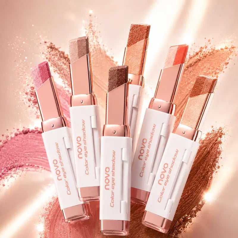 DuoShimmer Long-Lasting Creamy Eyeshadow Stick Two-Tone Shimmer & Matte Crayon