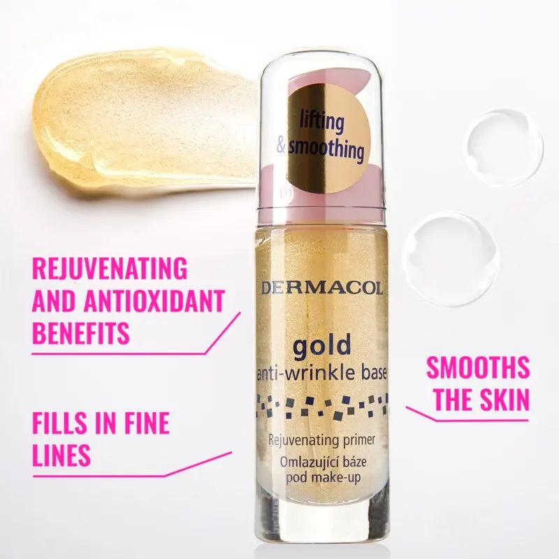 Dermacol Gold Anti-Wrinkle Makeup Base – Rejuvenating &amp; Smoothing Primer Active Gold 20ml