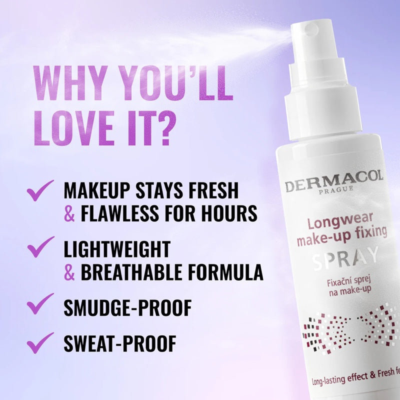 Dermacol Longwear Makeup Fixing Spray Long-Lasting Effect Setting Finishing Mist