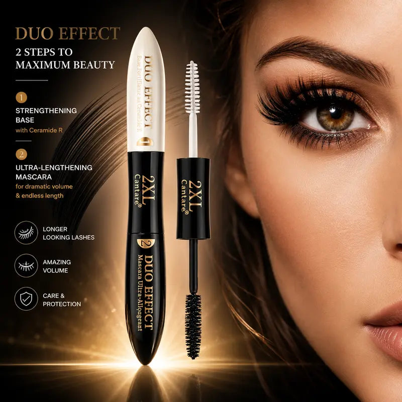 XXL Mascara 2in1 Double Extension – Ultra Volume, Length & Lash Care Serum, Carbon Black