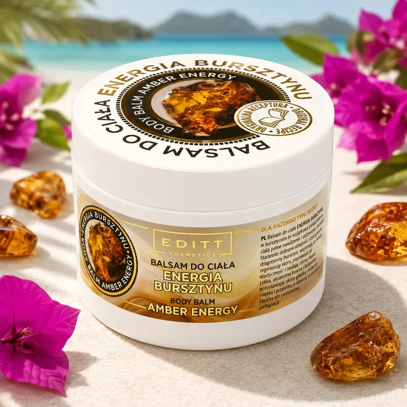 Body balm cream lotion with amber Krem do ciała z bursztynem