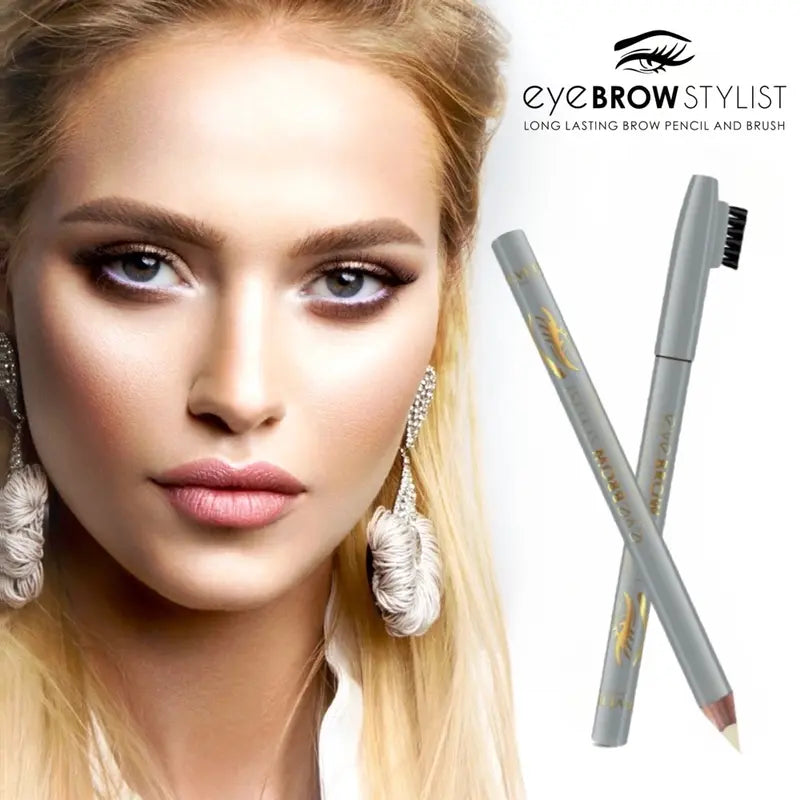 Transparent Eyebrow Wooden Pencil with Brush Natural & Well-Groomed Look