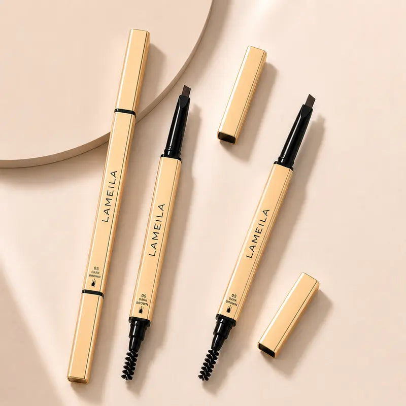 Eyebrow Pencil Waterproof Dual-Ended Brow Pen with Brush Smudge-Proof Sweat-Proof Long-Lasting Natural Brows