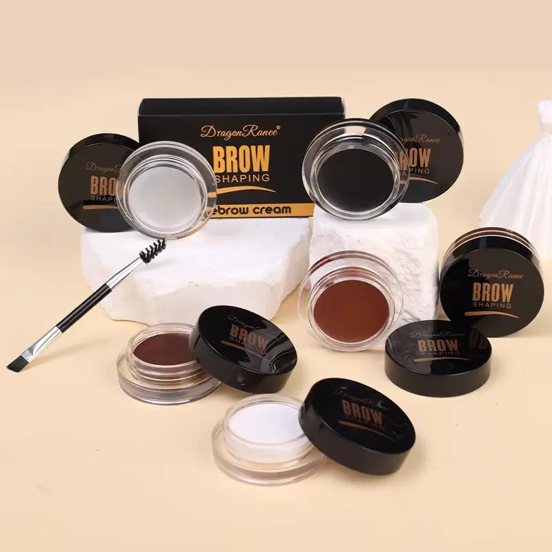 Eyebrow Pomade Kit – Waterproof Brow Wax & Tint with Duo Brush for Natural Look