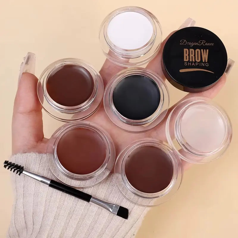 Eyebrow Pomade Kit – Waterproof Brow Wax & Tint with Duo Brush for Natural Look
