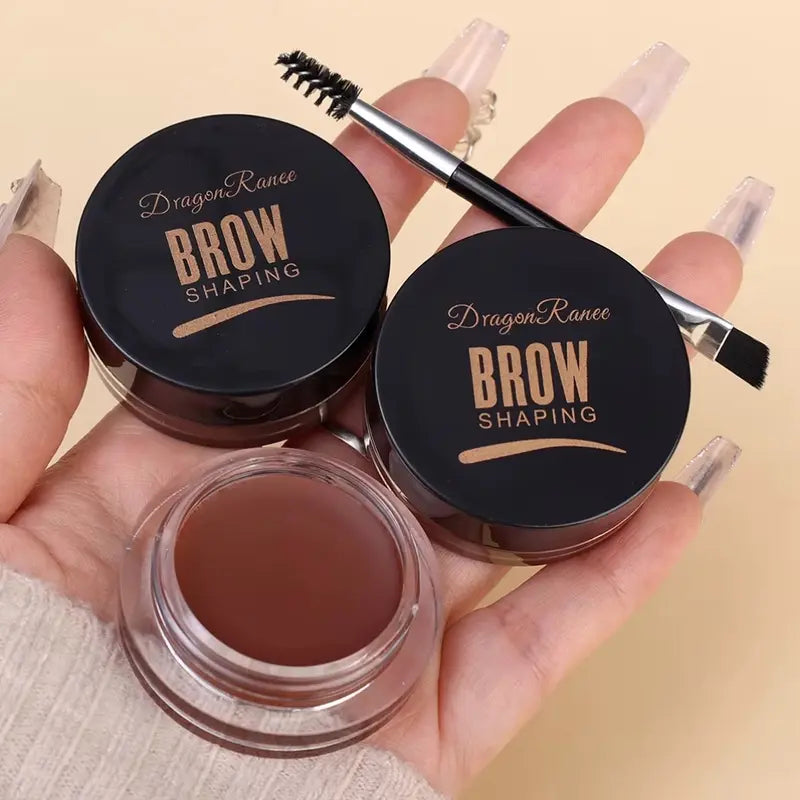 Eyebrow Pomade Kit – Waterproof Brow Wax & Tint with Duo Brush for Natural Look