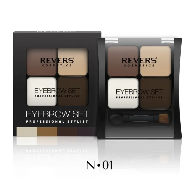 Eyebrow Palette Set Powder Stylist Brow Tint Kit Wax Formula With Brush & Sponge