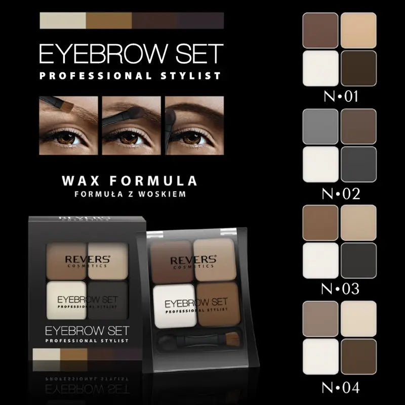 Eyebrow Palette Set Powder Stylist Brow Tint Kit Wax Formula With Brush & Sponge