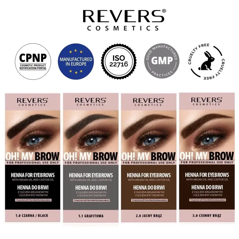 Henna Eyebrow & Eyelash Tint Brow Dye Set Argan Oil & Castor Oil Permanent Brow Tinting