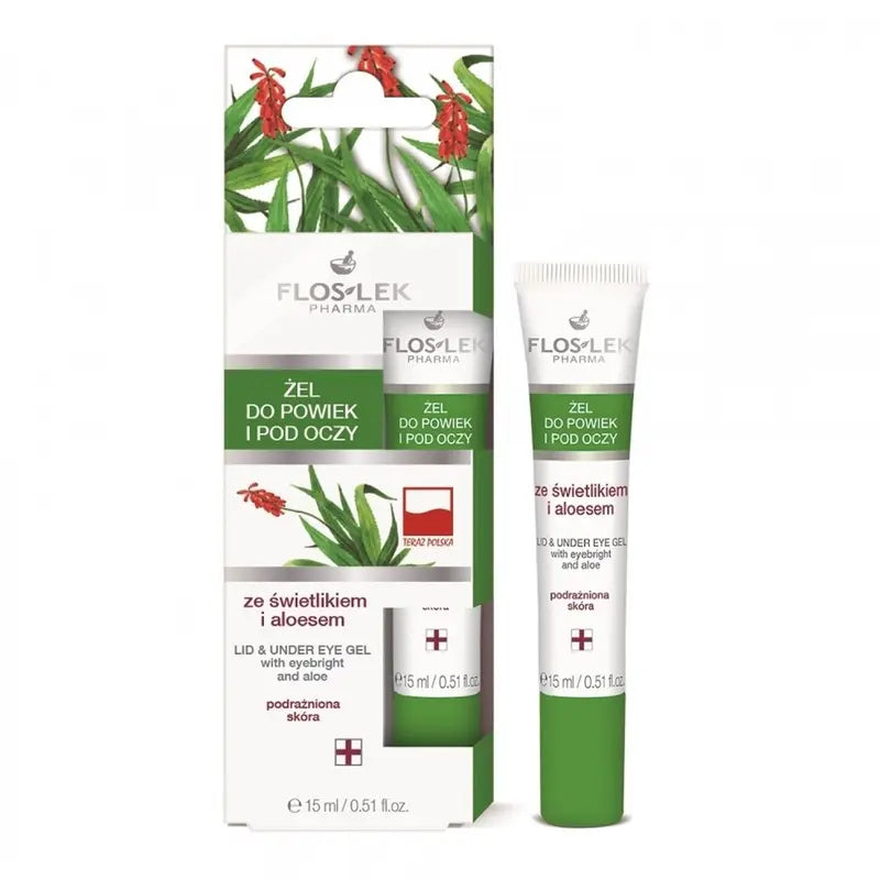 Floslek Eye Gel with Eyebright & Aloe – Moisturising, Soothing Eye Care for Irritation & Redness