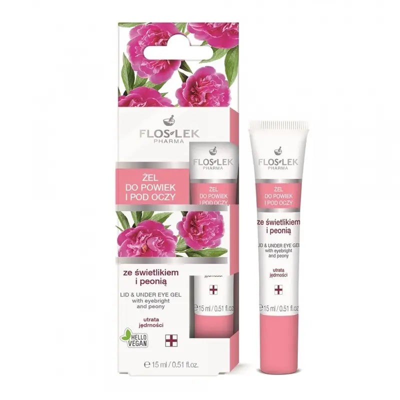Floslek Eye Gel Eyebright & Peony Anti-Wrinkle Firming Eye Serum Gel Elasticity & Smooth Skin