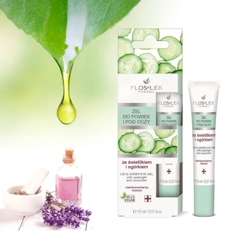 FlosLek Eye Gel with Eyebright and Cucumber Against Dark Circles & Puffiness