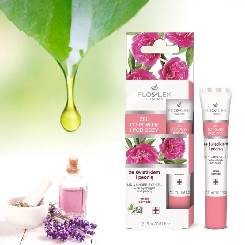 Floslek Eye Gel Eyebright & Peony Anti-Wrinkle Firming Eye Serum Gel Elasticity & Smooth Skin