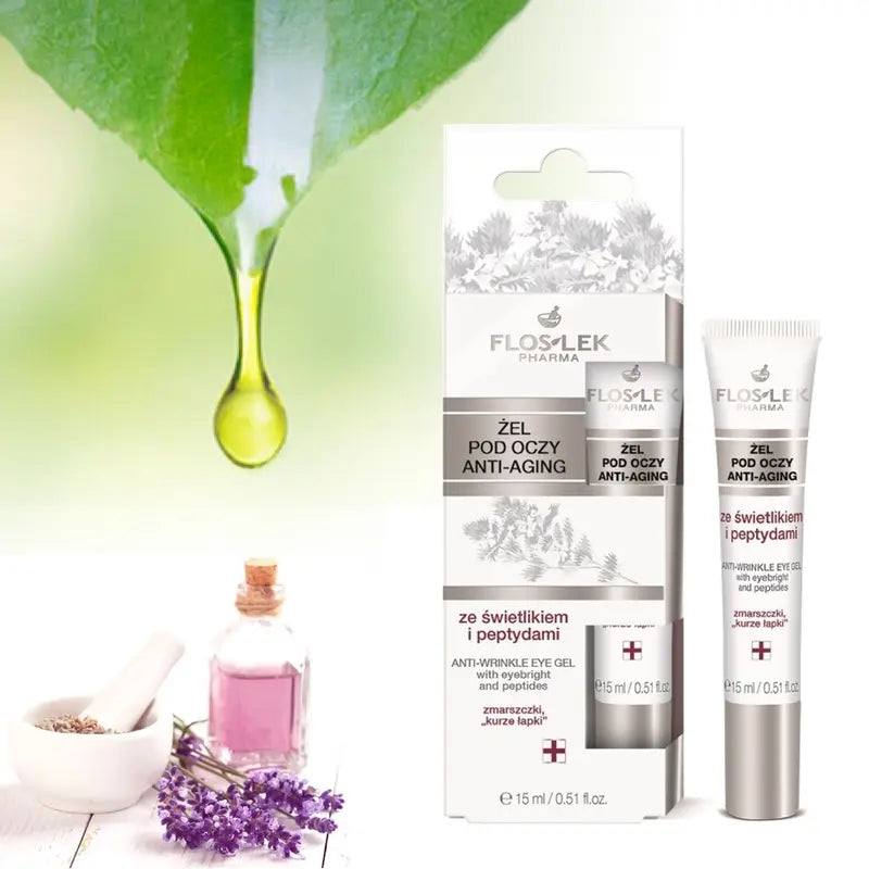 Floslek Eye Gel With Eyebright & Peptides Against Reduced Elasticity Wrinkles & Dark Circles