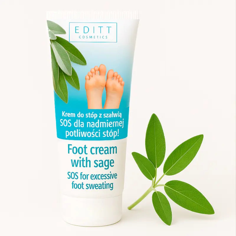 Purifying & Deodorising Foot Cream Sage Antiseptic Odour-Neutralising for Sweat-Prone Feet