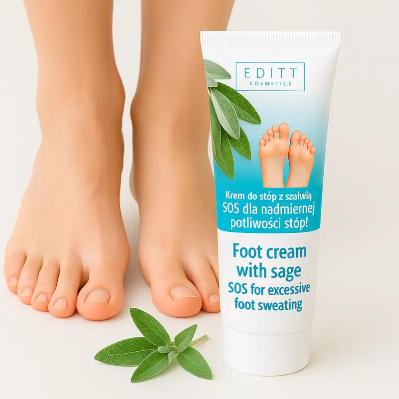 Purifying & Deodorising Foot Cream Sage Antiseptic Odour-Neutralising for Sweat-Prone Feet