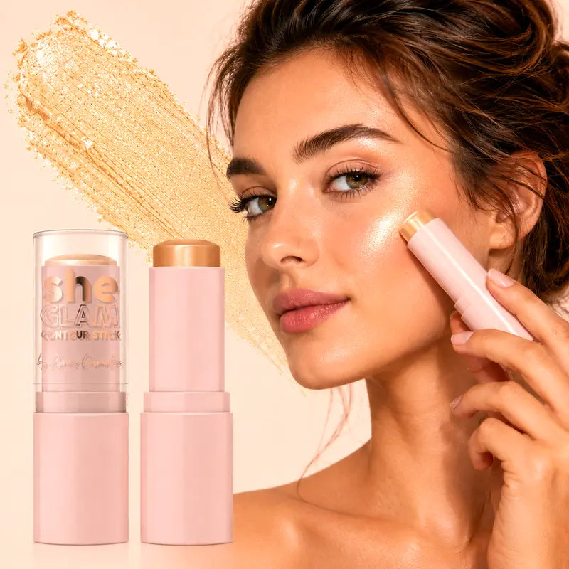 She GLAM Golden Dust Highlighter Stick Creamy Golden Glow Stick with Radiant Sunlit Finish
