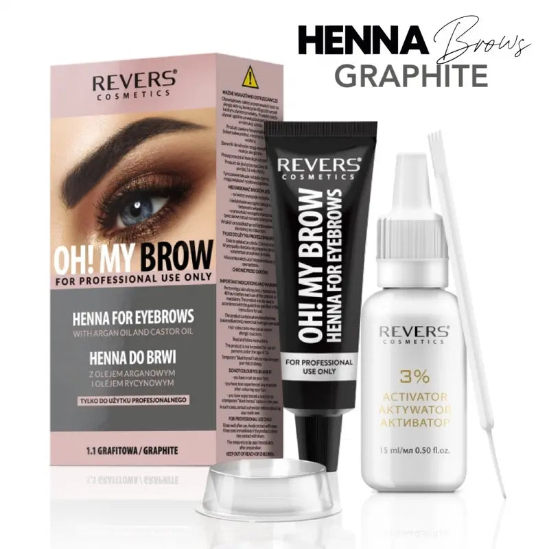 Henna Eyebrow & Eyelash Tint Brow Dye Set Argan Oil & Castor Oil Permanent Brow Tinting