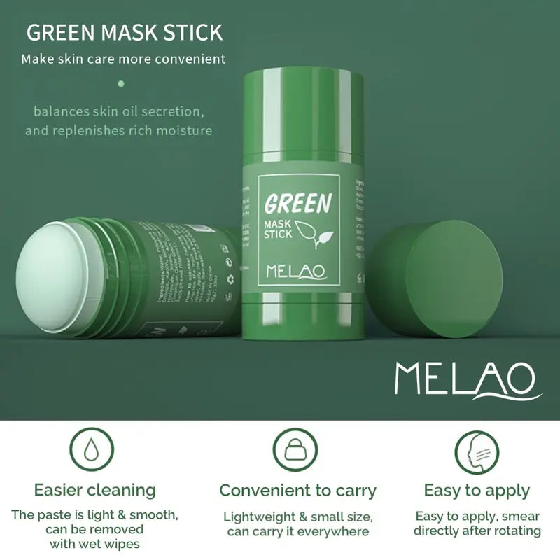 Face Mask Stick Green Tea & Clay Purifying Anti-Acne & Oil Control Deep Pore Treatment