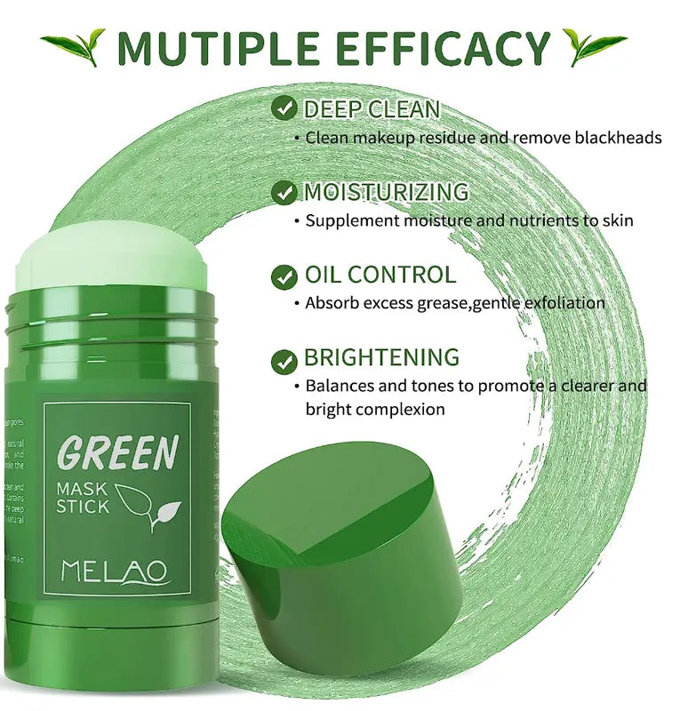Face Mask Stick Green Tea & Clay Purifying Anti-Acne & Oil Control Deep Pore Treatment