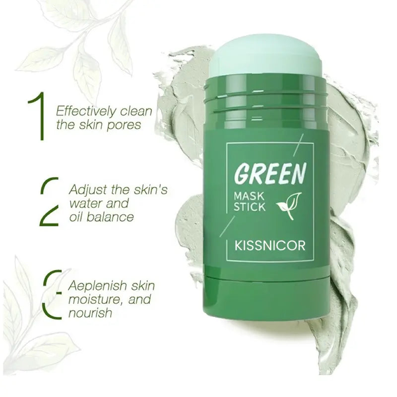 Green Purifying Anti-Acne &amp; Oil Control Clay Mask Stick Deep Cleansing and Balancing