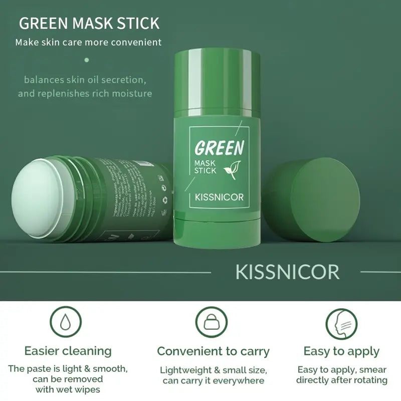 Green Purifying Anti-Acne &amp; Oil Control Clay Mask Stick Deep Cleansing and Balancing