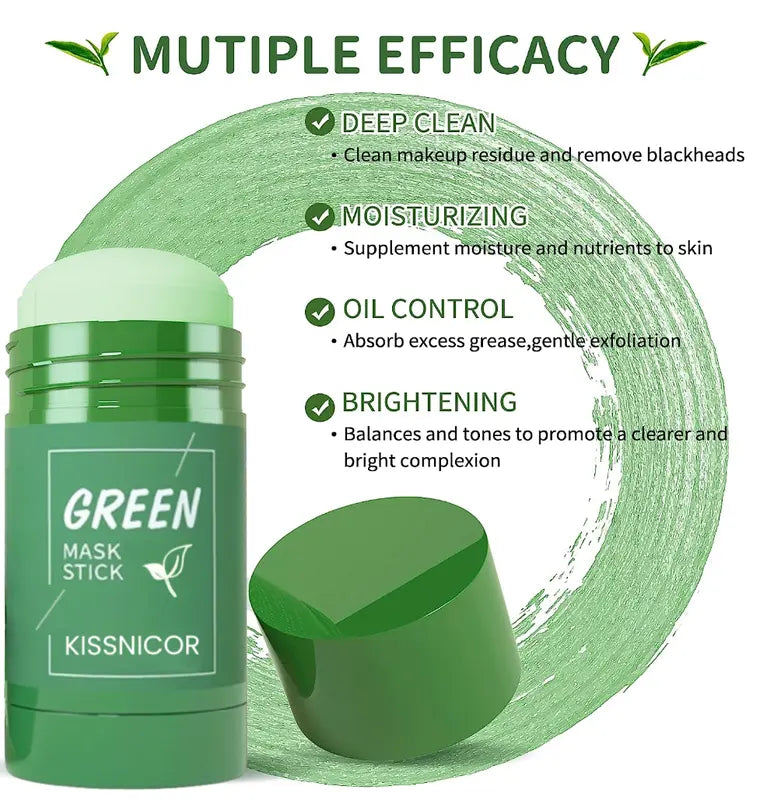 Green Purifying Anti-Acne &amp; Oil Control Clay Mask Stick Deep Cleansing and Balancing