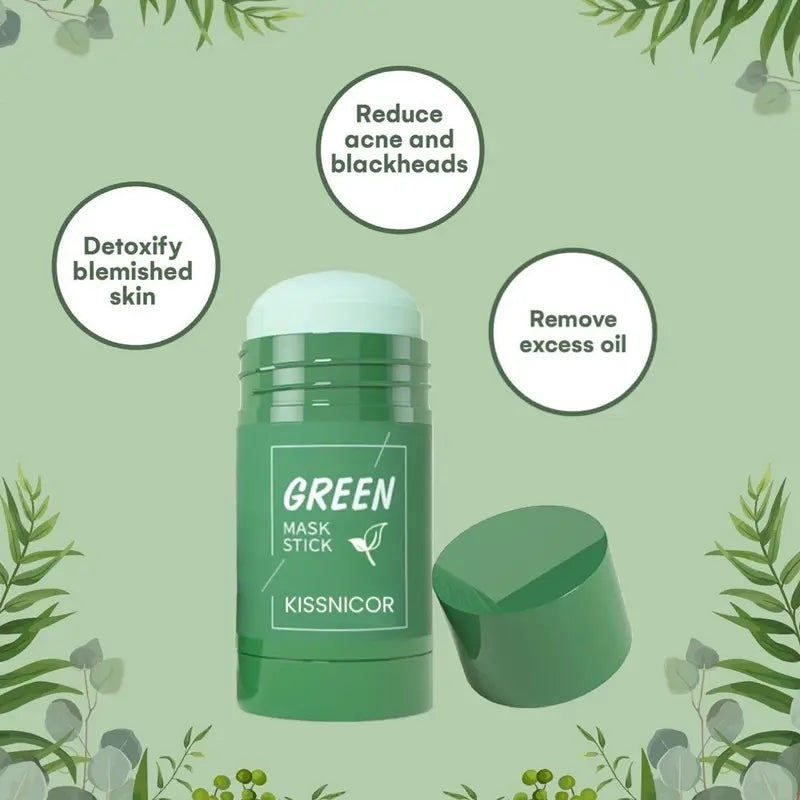 Green Purifying Anti-Acne &amp; Oil Control Clay Mask Stick Deep Cleansing and Balancing