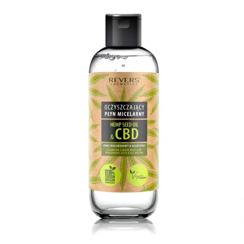 Cleansing Micellar Liquid Natural Hemp Oil Gentle Makeup Remover & Hydrating Toner 500ml