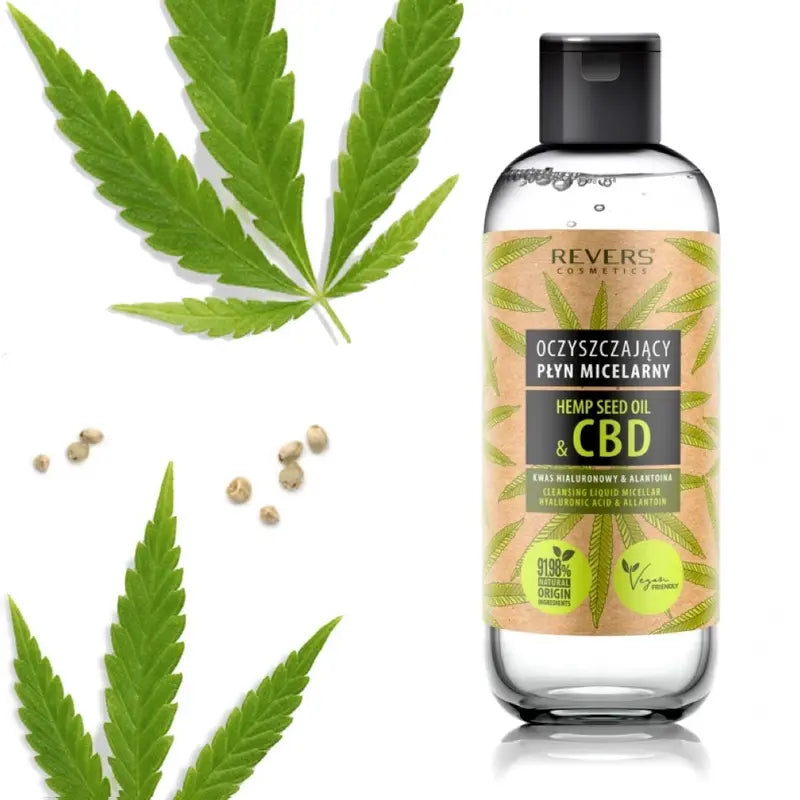 Cleansing Micellar Liquid Natural Hemp Oil Gentle Makeup Remover & Hydrating Toner 500ml