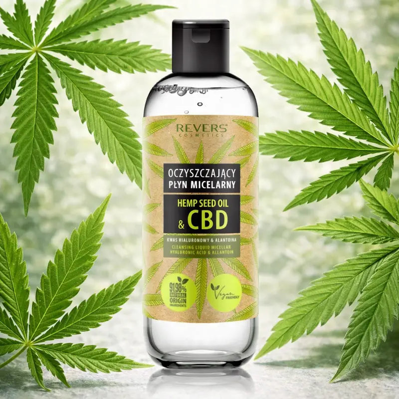 Hemp oil micellar water face cleanser toner