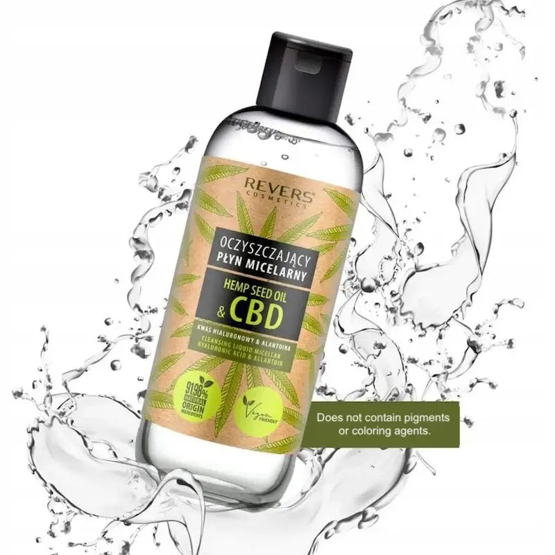 Cleansing Micellar Liquid Natural Hemp Oil Gentle Makeup Remover & Hydrating Toner 500ml