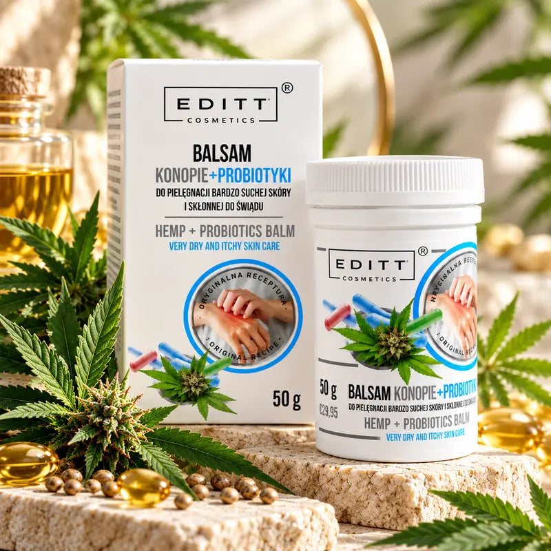 Hemp & Probiotics Body Balm for Very Dry, Itchy Skin Moisturising Barrier Care with Hemp Seed Oil, Shea Butter & Glycerin 50g