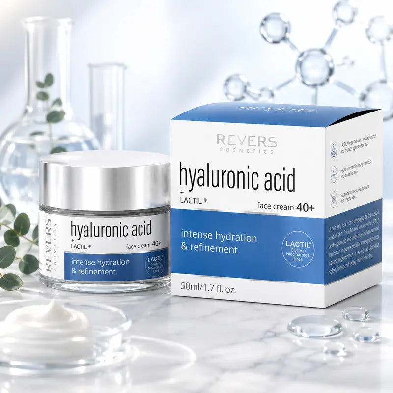 Hyaluronic Acid Face Cream 40+ Hydrating & Firming Moisturiser Mature Skin Care Daily Hydration & Skin Barrier Support 50ml